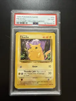 Pokemon TCG Pikachu Yellow Cheeks E3 Stamp PSA 6 - Image 1