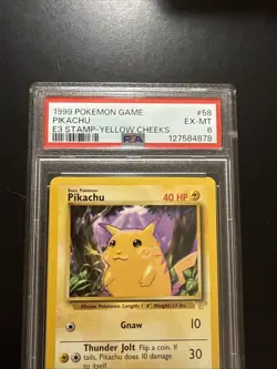 Pokemon TCG Pikachu Yellow Cheeks E3 Stamp PSA 6 - Image 2