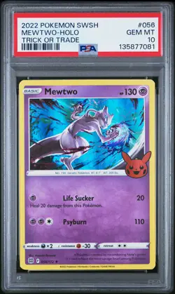 2022 POKEMON SWORD & SHIELD BRILLIANT STARS #056 MEWTWO-HOLO PSA 10 - Image 1