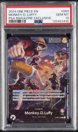 2024 ONE PIECE PROMOS PSA MAGAZINE EXCLUSIVE #060 MONKEY D. LUFFY PSA 10 - Image 1