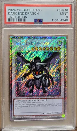 2024 YuGiOh RA02 EN216 Dark End Dragon 1st Edition PSA 9 - Image 1