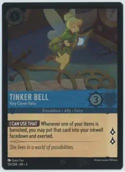 TINKER BELL (Super Rare) Disney Lorcana Into the Inklands Cold Foil Card #157 - Image 1