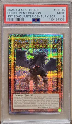 2024 YuGiOh RA03 EN015 Punishment Dragon 1st Edition Quarter Century Rare PSA 9 - Image 1