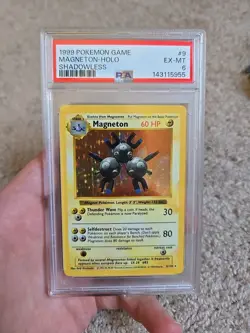 Psa Graded 1999 Holo Shadowless Magneton Pokemon Card 9/102 - Image 1
