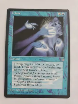 MTG Magic The Gathering Card Infuse Instant Blue Ice Age 1995 - Image 1