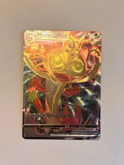 Meowth VMAX BLACKSTAR PROMO Holo Foil 3D Fan Art Display Card HP300 NM - Image 1