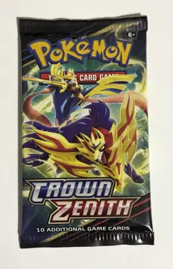 Pokemon TCG Crown Zenith Booster Pack - English 10 Cards - Zamazenta Zacian - Image 1