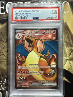 Pokemon TCG Charizard EX 183/165 Scarlet & Violet 151 Ultra Rare Card PSA 9 - Image 1