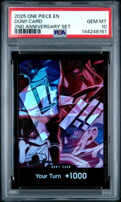 2025 ONE PIECE ENGLISH VERSION 2ND ANNIVERSARY SET DON!! CARD PSA 10 - Image 1