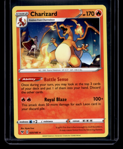 Charizard Rare 025/182 Sword & Shield Vivid Voltage Pokemon Card In Toploader!! - Image 1