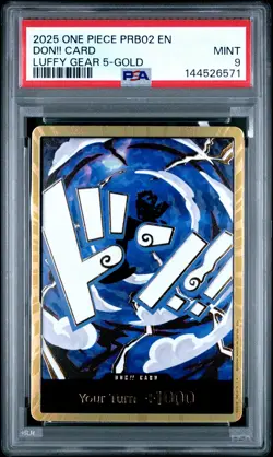 2025 ONE PIECE PRB02-PREMIUM BOOSTER MONKEY D. LUFFY GEAR 5-GOLD DON! CARD PSA 9 - Image 1