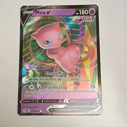 Pokemon Mew V Fusion Strike Ultra Rare Holo 113/264 Psychic HP180 Card - Image 1
