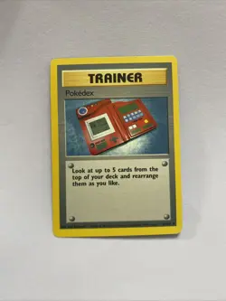1999 First Edition Base Set Unlimited Pokedex Trainer Pokemon Card # 87/102 - Image 1