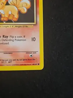 Vulpix Pokemon TCG Base Set Unlimited Common Card 68/102 1999 LP Vintage TCG - Image 4