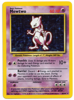 Pokemon Card: Mewtwo HOLO 10/102 Base Set Vintage Rare! EX/NM - Image 1