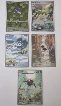 Pokemon Illustration rare Piplup / Flygon / Ninjask / Litleo / Nymble Card Lot - Image 1