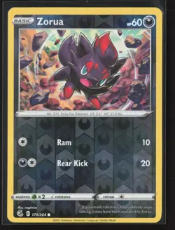 Zorua Common SWSH08: Fusion Strike 170/264 NM Pokemon Card Reverse Holo - Image 1