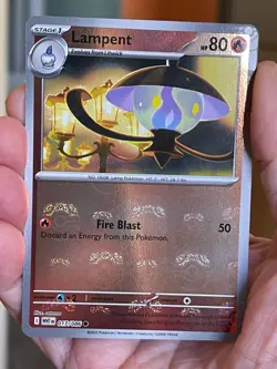 POKEMON LAMPENT 017/086 COMMON REVERSE HOLOFOIL MASTER BALL WHITE FLARE NM CARD - Image 1