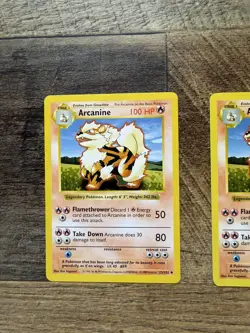 Arcanine 23/102 Base Set SHADOWLESS Uncommon Pokemon WotC - 3 Card Lot NM/LP - Image 3