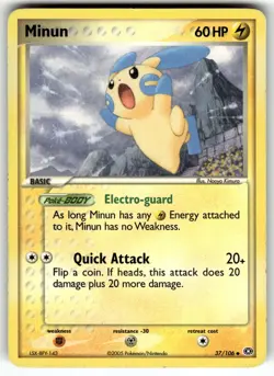 Minun 37/106 Emerald LP Pokemon Card TCG - Image 1