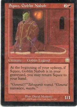 MTG: Mercadian Masques: Squee, Goblin Nabob: Heavily Played Condition - Image 1