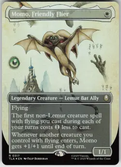 MTG Momo Friendly Flier Borderless Foil NM Avatar: The Last Airbender Magic 317 - Image 1