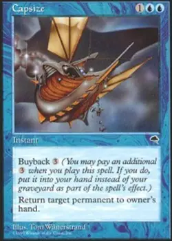 Heavy Play, English MTG Regular Capsize Tempest Magic the Gathering - Image 1