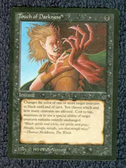 TOUCH OF DARKNESS uncommon 1994 LEGENDS Magic the Gathering Unplayed. NM - Image 1