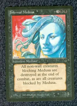 INFERNAL MEDUSA uncommon 1994 LEGENDS Magic the Gathering Unplayed. NM - Image 1
