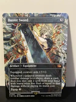 Buster Sword (Borderless) - FFVII 0351 Equipment MTG - Image 1
