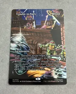 Trouble in Pairs - Foil MTG Teenage Mutant Ninja Turtles PZA 0003 NM - Image 1