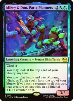 Foil Mikey & Don, Party Planners [TMNT] MTG - Image 1