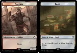 MTG Soldier (010) // Food (012) Double-Sided Token NM-Mint Universes Beyond: Fal - Image 1