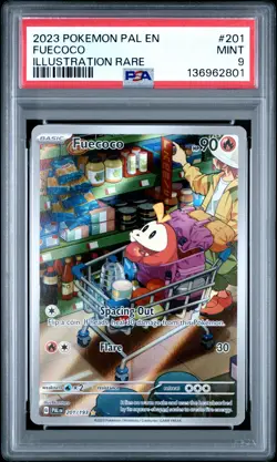 2023 POKEMON PAL EN-PALDEA EVOLVED ILLUSTRATION RARE #201 FUECOCO PSA 9 - Image 1