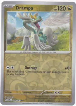 Pokemon OBF Obsidian Flames Drampa 161/197 Reverse Foil (NM) - 845 - Image 1