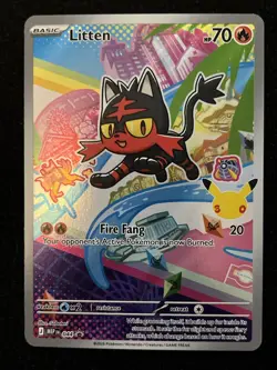 Litten MEP 044 Pokemon First Partner Illustration Black Star Promo - Image 1