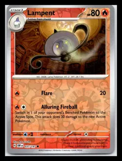 Lampent Common Reverse Holo 037/197 OBF SV03: Obsidian Flames Pokemon TCG - Image 1