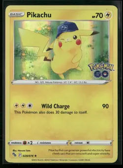 Pikachu (28) Pokemon GO 028/078 Holo NM - Image 1