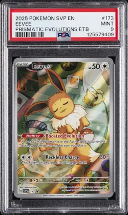 2025 POKEMON SVP EN-SV BLACK STAR PROMO #173 EEVEE PSA 9 - Image 1