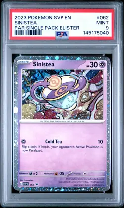 2023 POKEMON SVP PROMO PARADOX RIFT SINGLE PACK BLISTER #062 SINISTEA PSA 9 - Image 1
