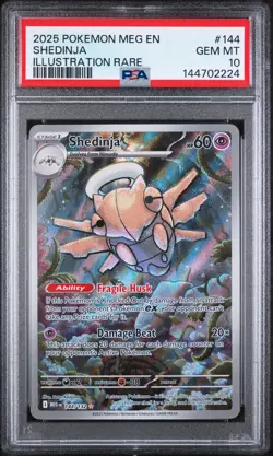 2025 POKEMON MEG EN-MEGA EVOLUTION ILLUSTRATION RARE #144 SHEDINJA PSA 10 - Image 1