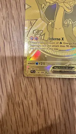 Mega Charizard X ex Gold 130/094 Pokemon Phantasmal Flames - Image 2