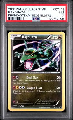 2016 POKEMON XY BLACK STAR PROMO STEAM SIEGE BLISTERS #XY141 RAYQUAZA PSA 7 - Image 1