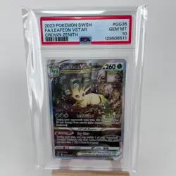 2023 POKEMON SWORD & SHIELD CROWN ZENITH #GG35 FULL ART/LEAFEON VSTAR PSA 10 - Image 1