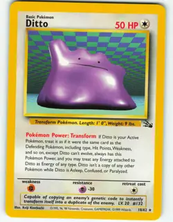 Ditto - 18/62 Fossil Set - Pokemon TCG - 1999 - Image 1