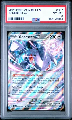 2025 POKEMON BLK EN-BLACK BOLT #067 GENESECT EX PSA 8 - Image 1