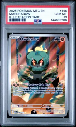 2025 Pokemon Mega Evolution MEG En Marshadow Illustration Rare #146 PSA 10 Gem - Image 1