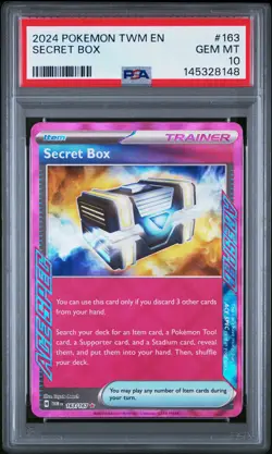 2024 POKEMON TWM EN-TWILIGHT MASQUERADE #163 SECRET BOX PSA 10 - Image 1