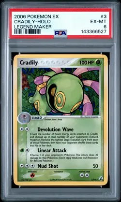 2006 POKEMON EX LEGEND MAKER #3 CRADILY-HOLO PSA 6 - Image 1