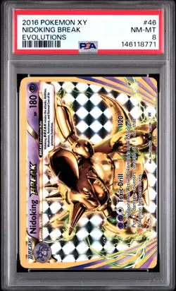 2016 POKEMON XY EVOLUTIONS #46 NIDOKING BREAK PSA 8 - Image 1